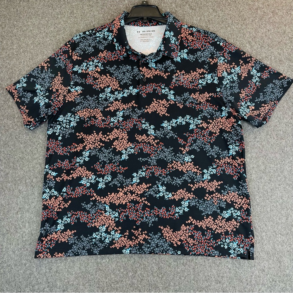 Under Armour Men's 2XL Golf Playoff 3.0 Polo Floral Geometric Shirt Performance